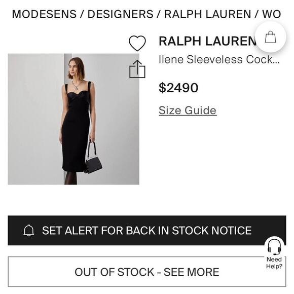 Ralph Lauren Collection Purple Label Black Cocktail Dress Satin Bow Midi Formal - Picture 11 of 11